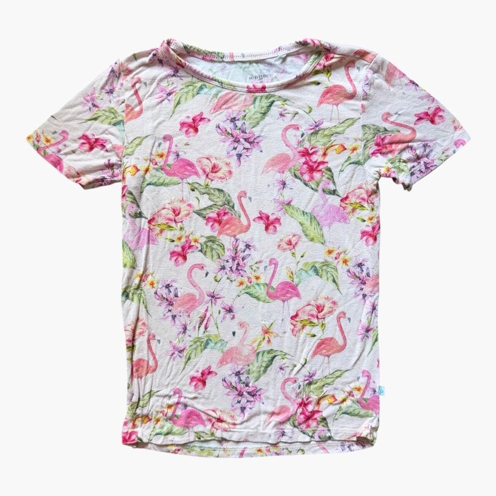 Posh Peanut Boutique Bamboo Pajama Top 5T Flamingo Floral Soft Coastal Core